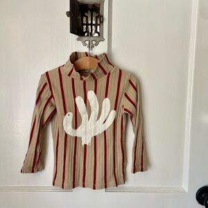 Bobo Choses Beige and Red Striped Shirt
